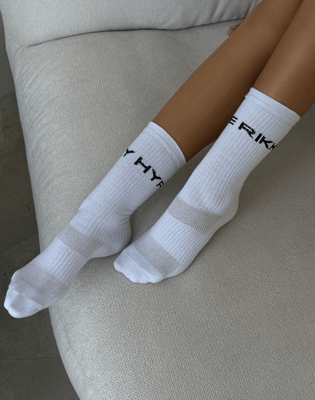 Шкарпетки з написом Rikky Hype по периметру, білі - Фото 2