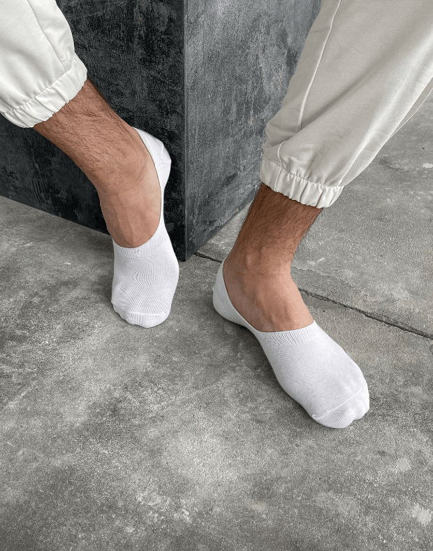 Чоловічі шкарпетки слідочки, білі - Фото 1