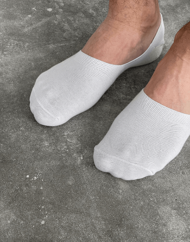 Чоловічі шкарпетки слідочки, білі - Фото 2