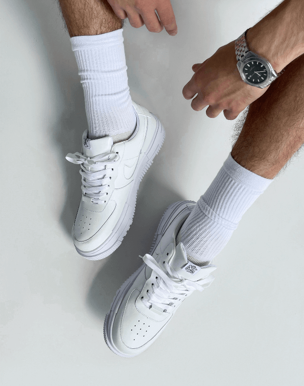 Шкарпетки чоловічі логотип збоку, білі - Фото 6