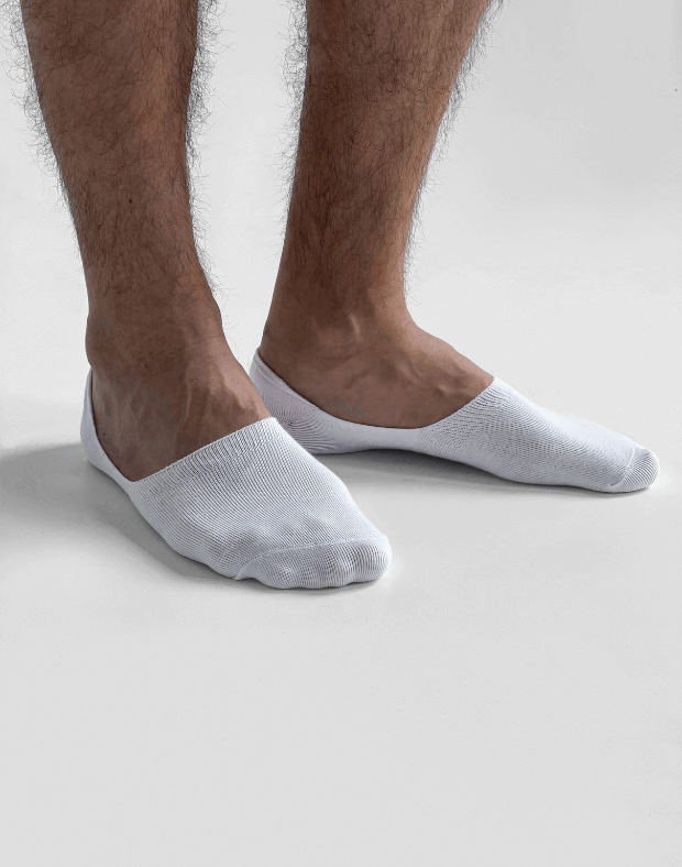 Чоловічі шкарпетки слідочки, білі - Фото 3