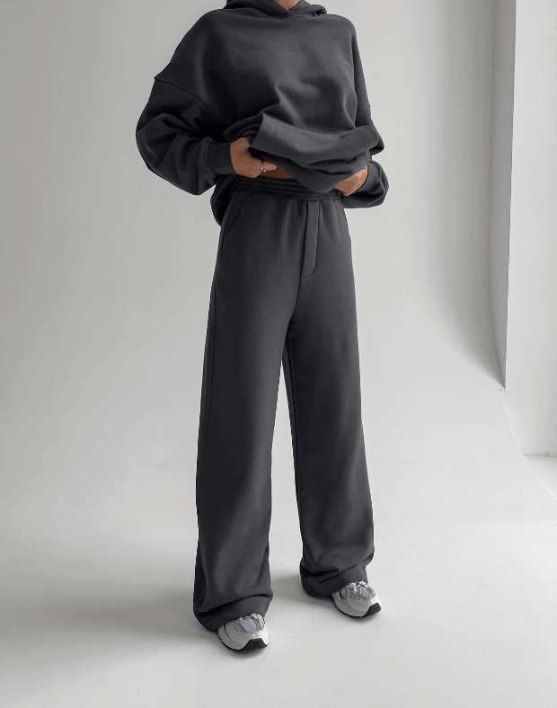 Комплект худі класичний та штани прямого крою, графіт - Фото 5