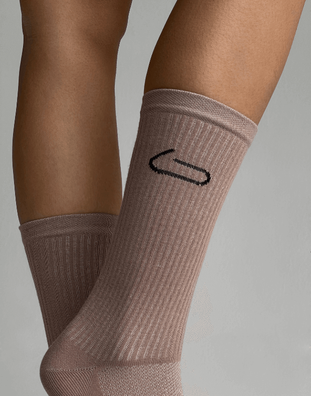 Шкарпетки логотип збоку, коричневі - Фото 5