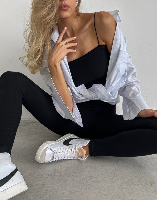 Лосини бавовняні повсякденні на манжеті, чорні - Фото 8