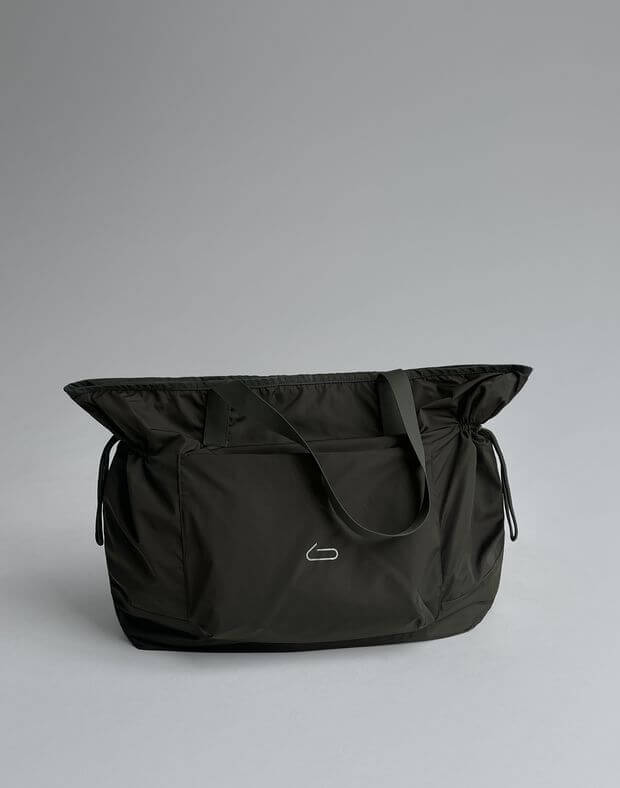 Чоловіча сумка-шопер середнього розміру із зовнішньою кишенею, хакі - Фото 2