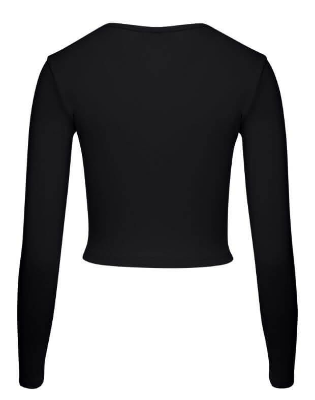 Лонгслів зі шнурівкою, чорний - Фото 8