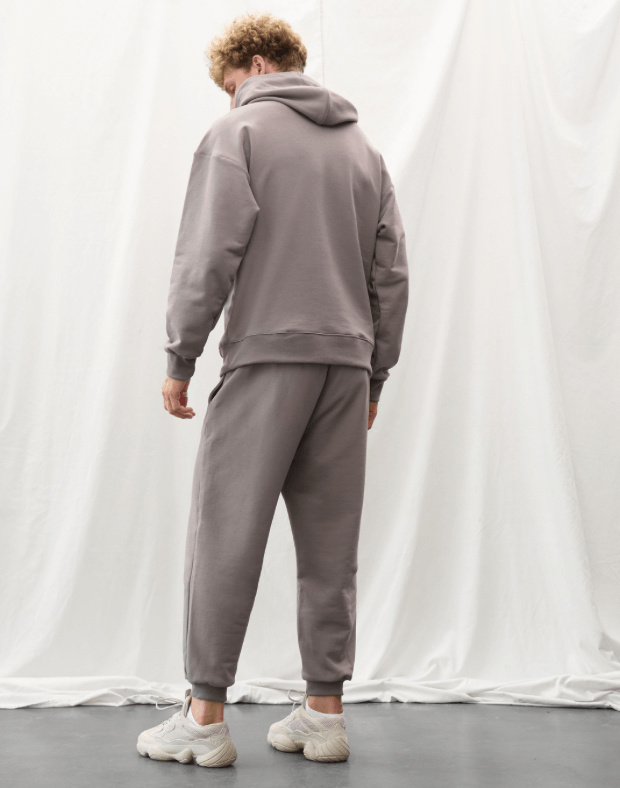 Комплект чоловічий худі осінній зі шнурком та джогери класичні, сірі - Фото 2
