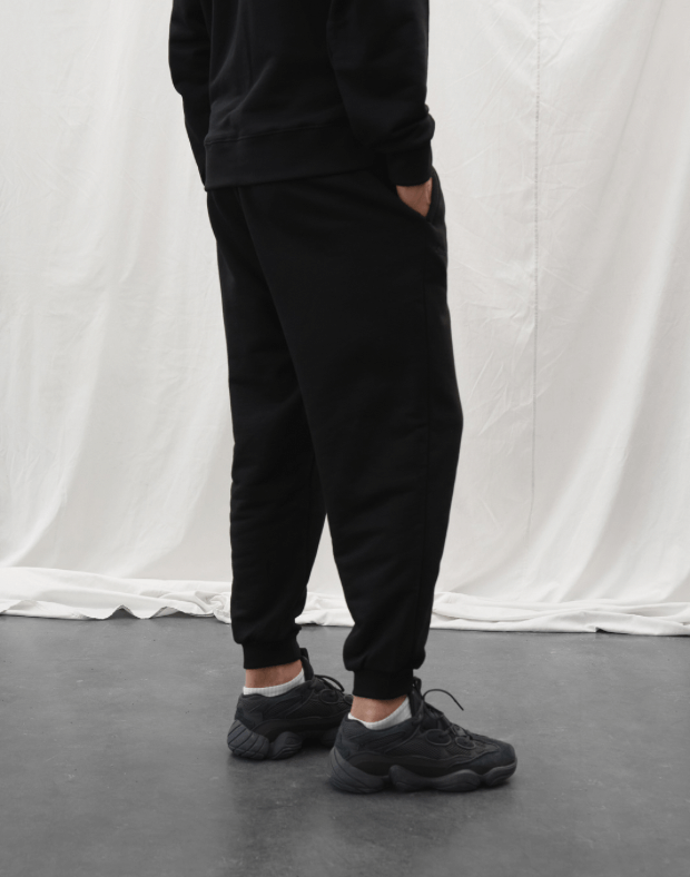 Штани джогери чоловічі осінні класичні, чорні - Фото 2