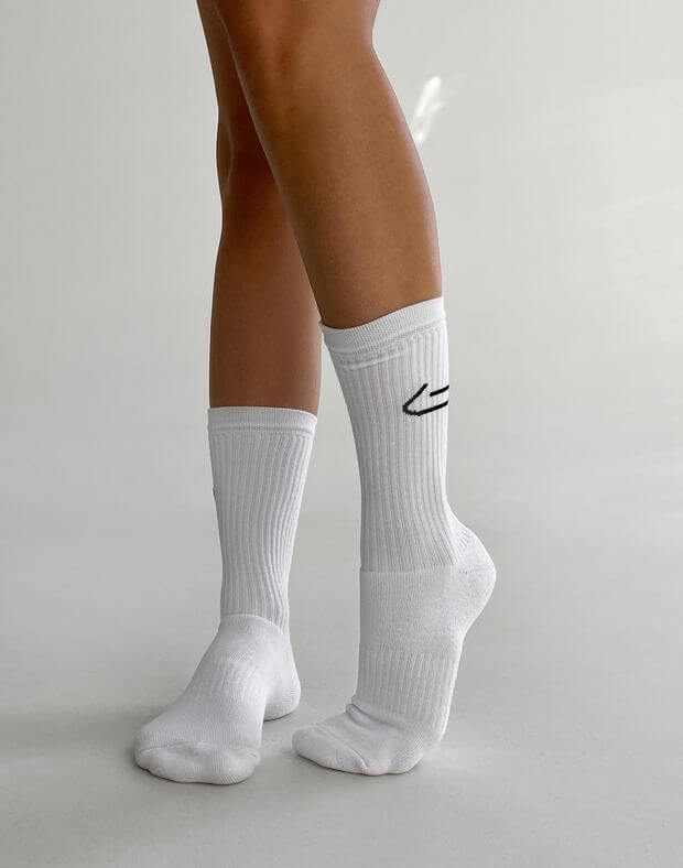Шкарпетки осінні жіночі з логотипом, білі - Фото 5