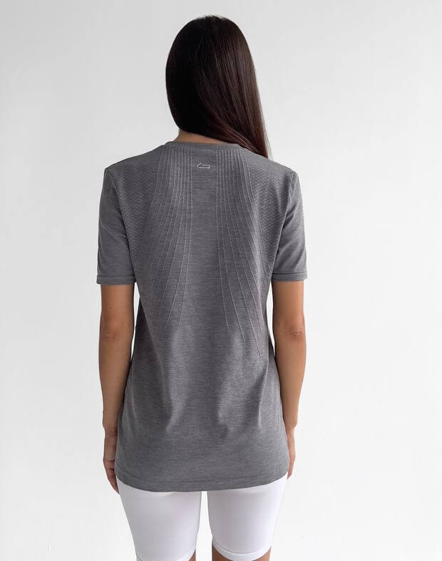 Спортивна футболка seamless, сірий меланж  - Фото 2