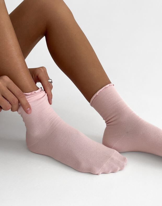 Шкарпетки з рюшами, рожеві - Фото 4