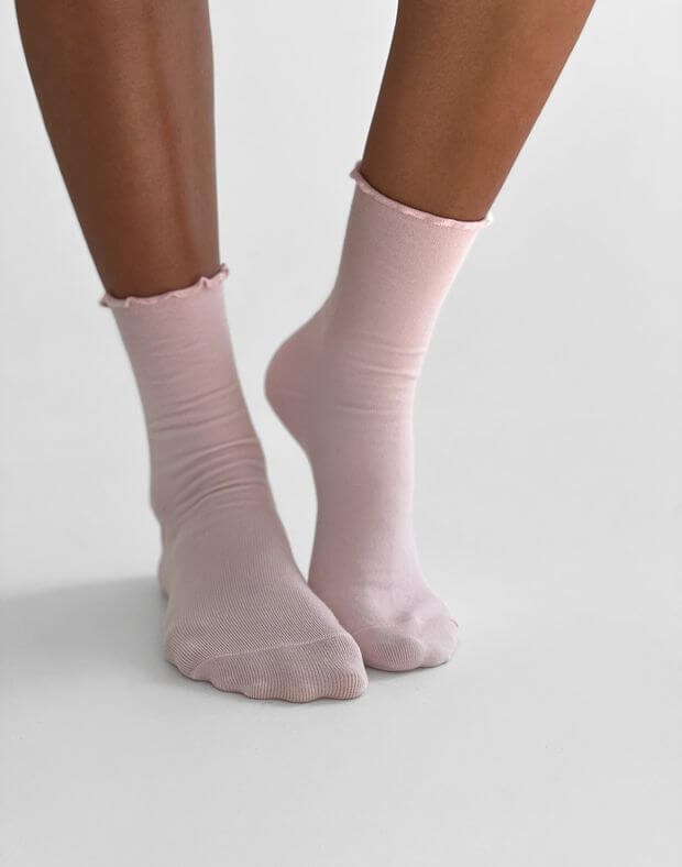 Шкарпетки з рюшами, рожеві - Фото 3