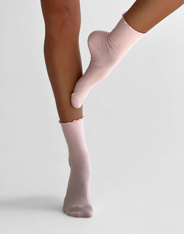 Шкарпетки з рюшами, рожеві - Фото 1