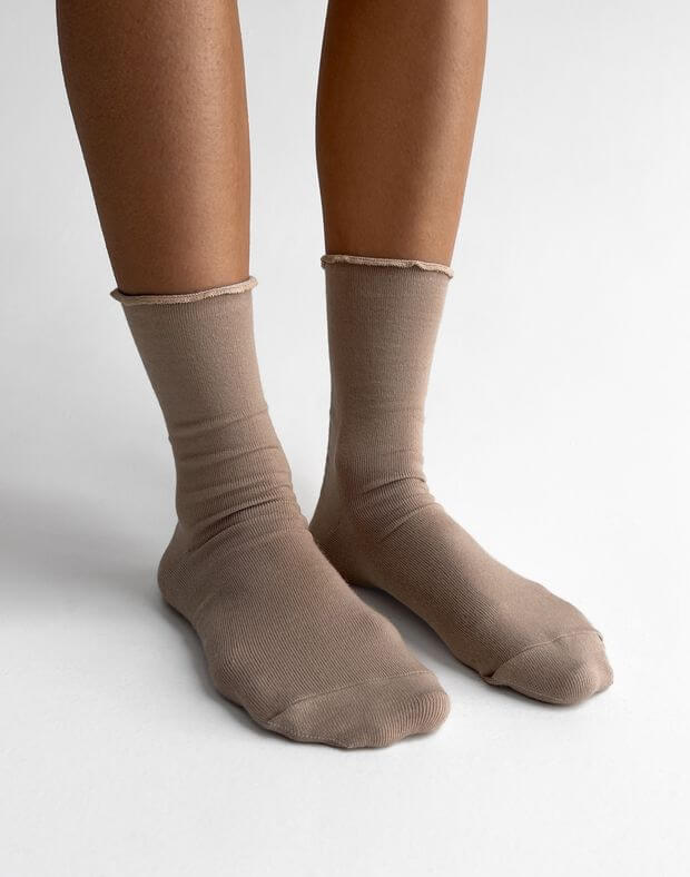 Шкарпетки з рюшами, кавові - Фото 7