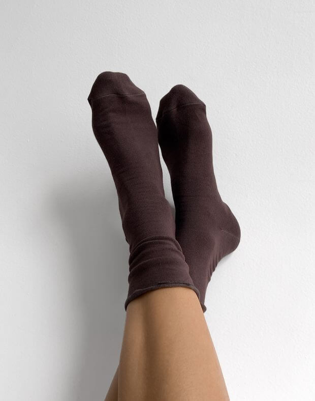 Шкарпетки з рюшами, коричневі - Фото 5