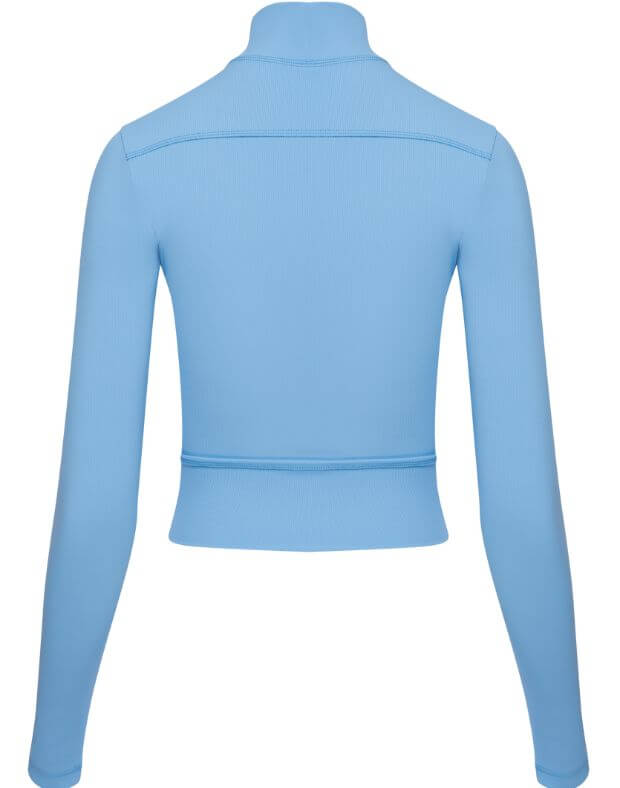 Рашгард стандартної довжини з блискавкою в рубчик, блакитний - Фото 8