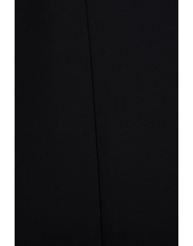 Сукня сатинова максі з декольте трикутної форми, чорна - Фото 8