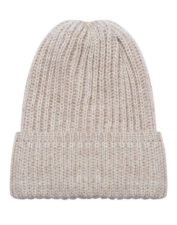 Зимова шапка жіноча, крупна вʼязка, світло-кавова - Фото 7