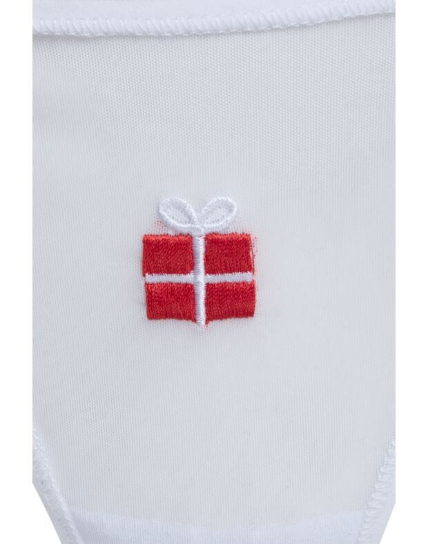 Трусики стрінги з сітки на тонкій резинці «Christmas gift», білі - Фото 8