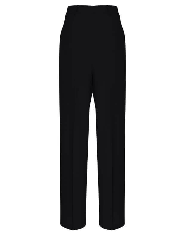Spodnie basic, jednokolorowe, ze średnim stanem, czarny - Фото 7