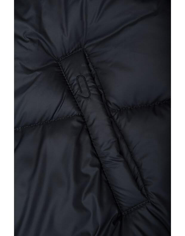 Куртка оверсайз з утеплювачем вкорочена на затяжці, чорна - Фото 8