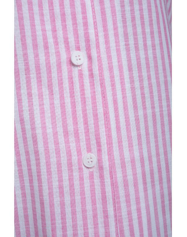 Koszula od piżamy o swobodnym kroju, biały z różowy paskiem - Фото 8