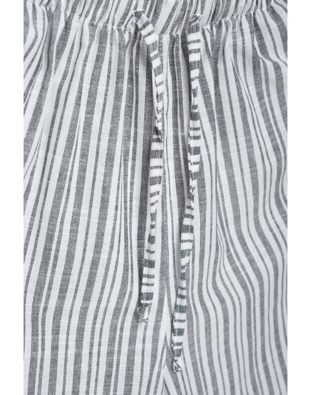 Штани піжамні вільного крою, білі в чорну смужку - Фото 8
