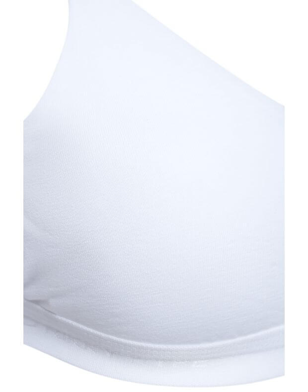 Top bawełniany lniany z odkrytymi plecami i ozdobnym paskiem, biały - Фото 8