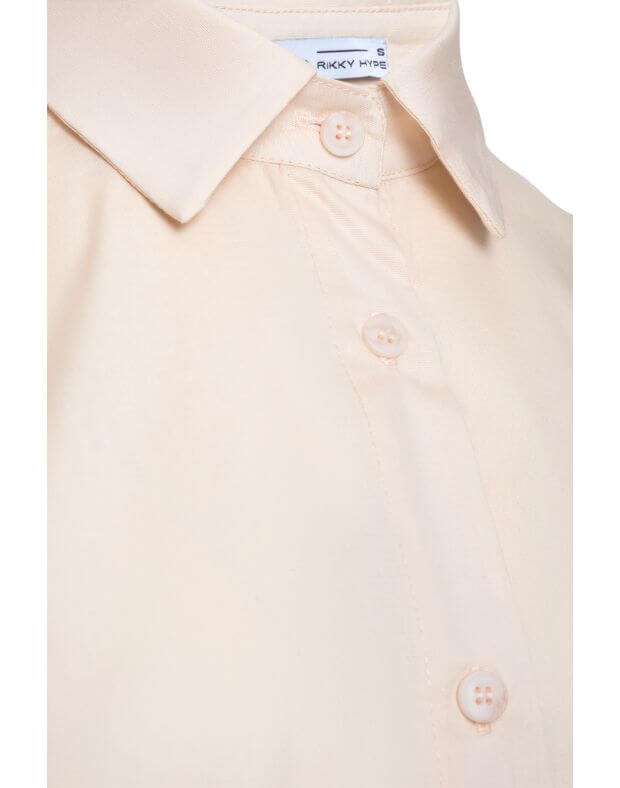Сорочка піжамна з попліну з широким рукавом, cвітло-бежева - Фото 8