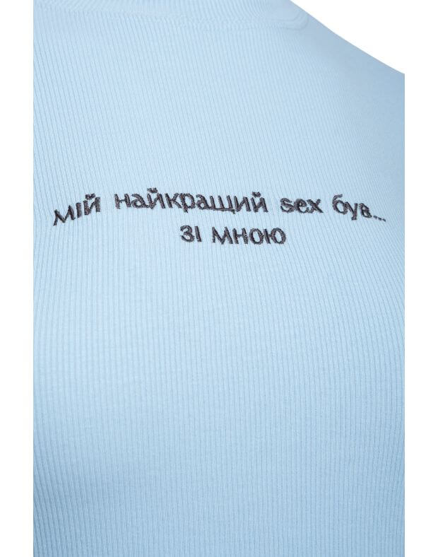 T-shirt w paski z haftem „Moje najlepsze…”, niebieski - Фото 8