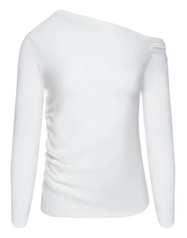 Longsleeve z angory asymetryczny na jednym ramieniu, mleczarnia - Фото 6