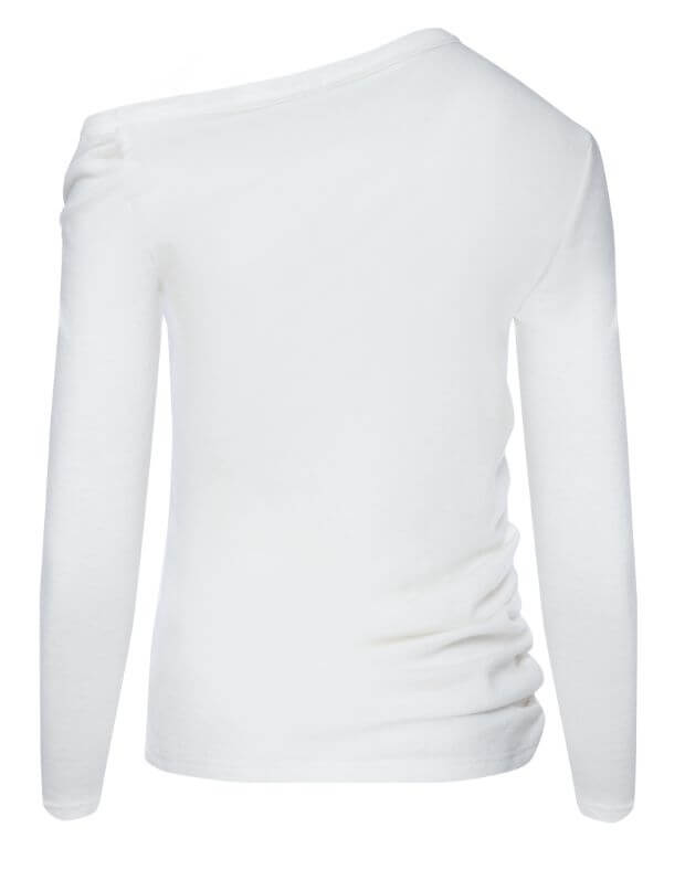 Longsleeve z angory asymetryczny na jednym ramieniu, mleczarnia - Фото 7