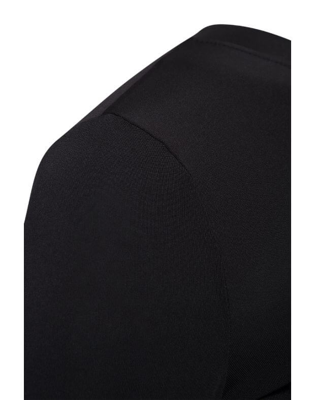 Лонгслів з гладкої тканини з перекрученою деталлю на спині, чорний - Фото 8