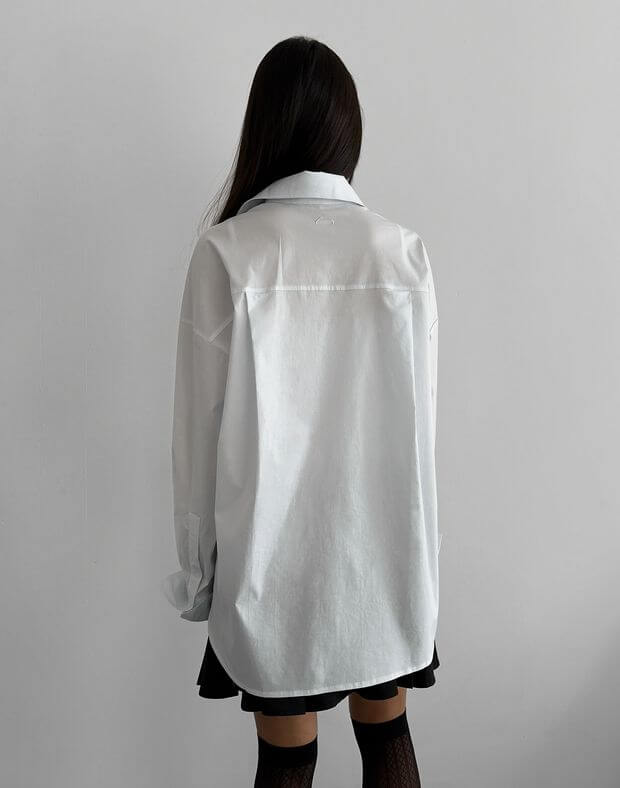 Сорочка базова з прихованими ґудзиками, біла - Фото 2