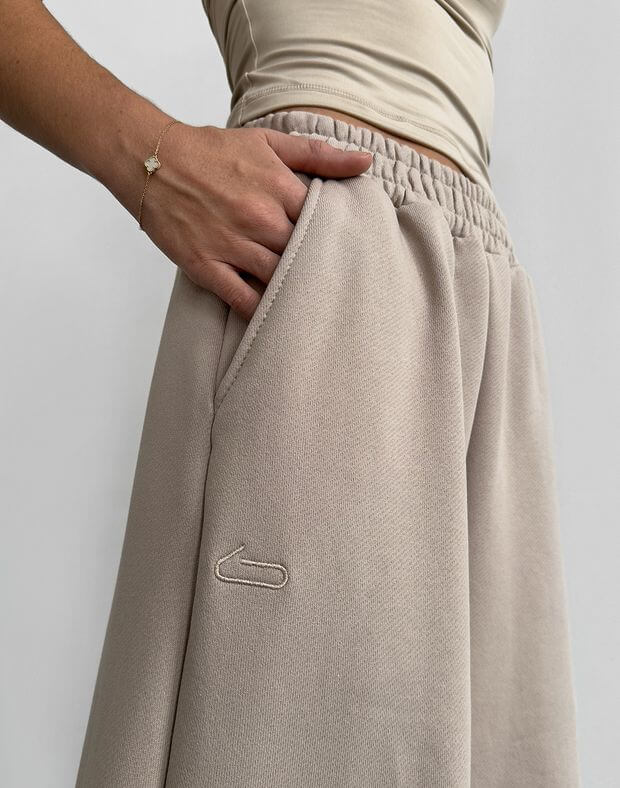 Spodnie o prostym, szerokim stylu, wiosna, kawowy - Фото 5