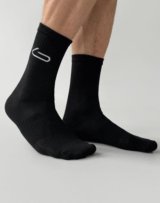 Шкарпетки чоловічі логотип збоку, чорні - Фото 5