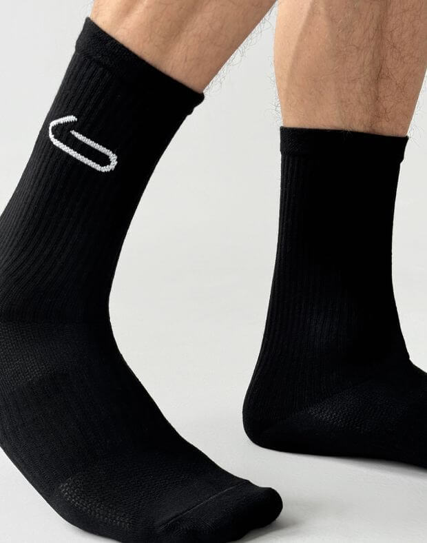 Шкарпетки чоловічі логотип збоку, чорні - Фото 4