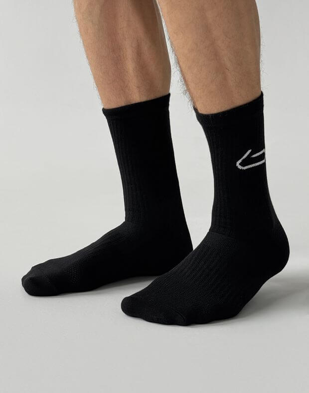 Шкарпетки чоловічі логотип збоку, чорні - Фото 1