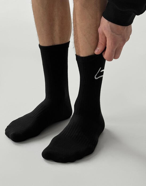 Шкарпетки чоловічі логотип збоку, чорні - Фото 3