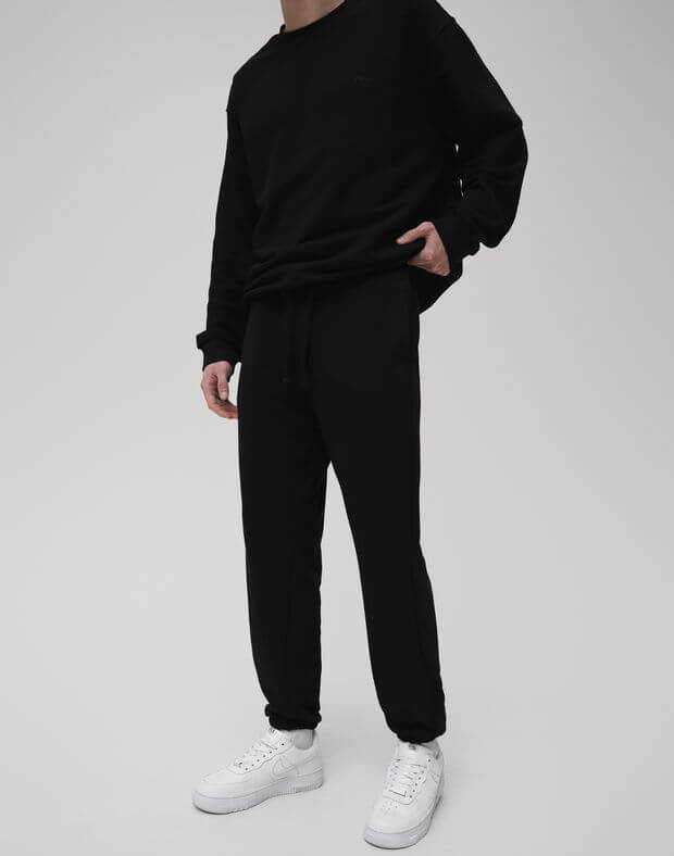 Komplet męskiej wiosennej bluzy basic fit i joggery basic fit, czarny - Фото 5