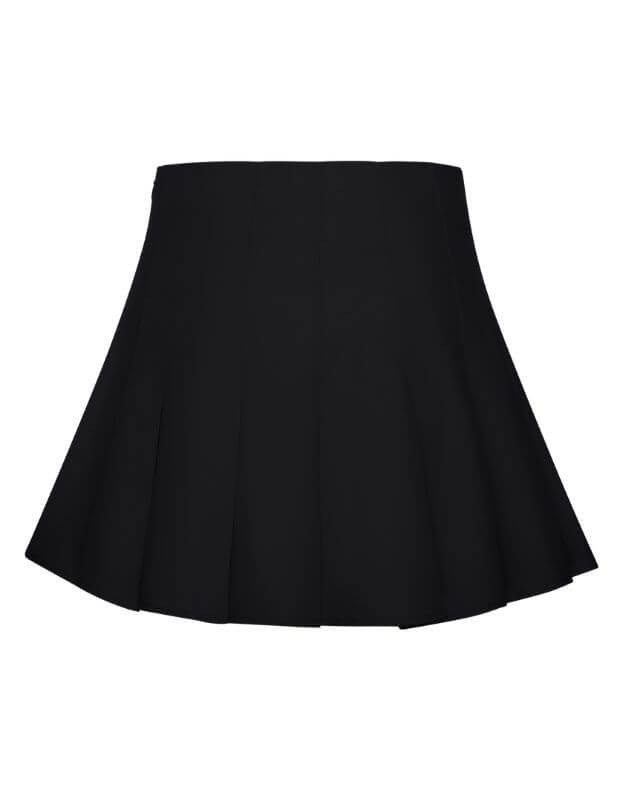 Spódnica mini z zakładkami w kokardę, czarna - Фото 8