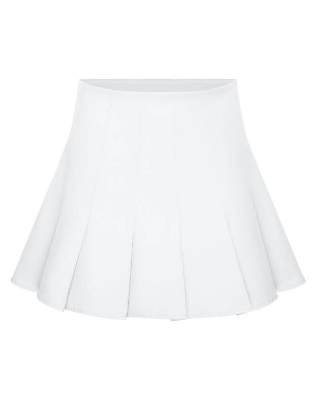 Spódnica mini z zakładkami w kokardę, biały - Фото 6