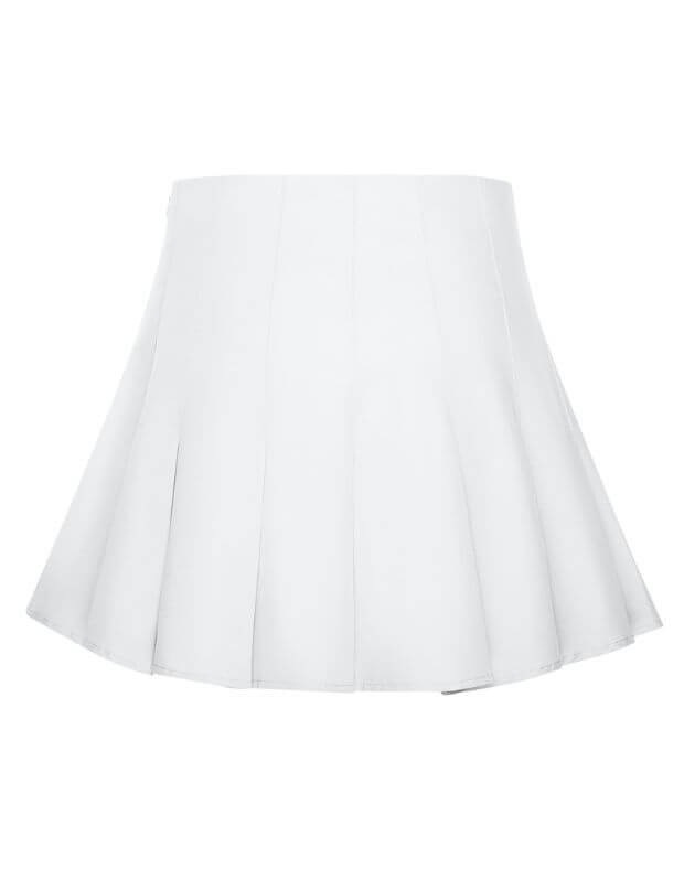 Spódnica mini z zakładkami w kokardę, biały - Фото 8