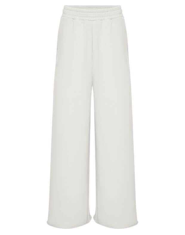 Spodnie o prostym, szerokim stylu, wiosna, kremowy - Фото 6