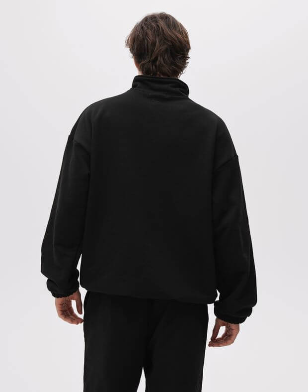 Wiosenna bluza męska zapinana na metalowy, skrócony zamek, czarny - Фото 2