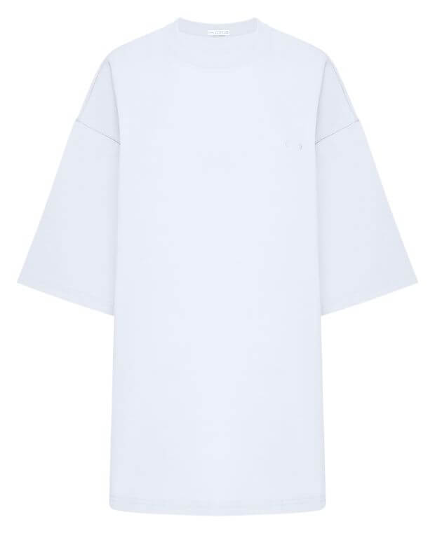 T-shirt męski z gęstej bawełny o super luźnym kroju, biały - Фото 6