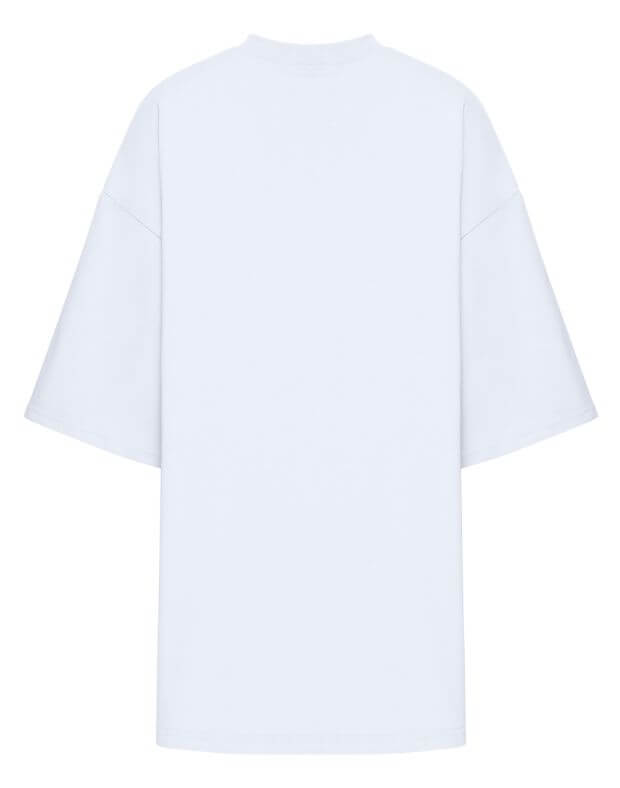T-shirt męski z gęstej bawełny o super luźnym kroju, biały - Фото 8