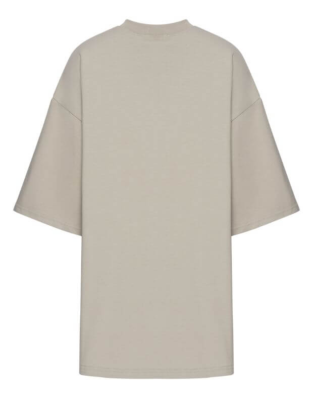 T-shirt męski z gęstej bawełny o super luźnym kroju, beżowy - Фото 8