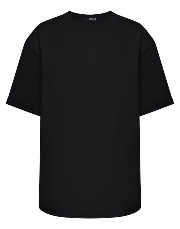 T-shirt męski z gęstej bawełny, basic krój, czarny - Фото 6