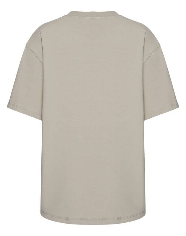 T-shirt męski z gęstej bawełny, basic krój, beżowy - Фото 8